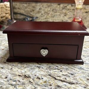 Brighton Jewelry Organizer Mahogany Flip Top And Drawer Storage